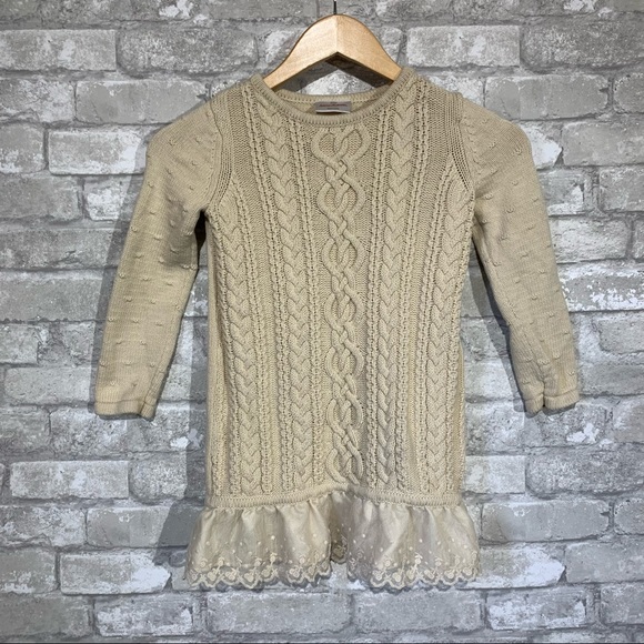 HANNA ANDERSSON CABLE KNIT SWEATER DRESS. MERINO WOOL BLEND. SIZE 5 - Picture 1 of 7